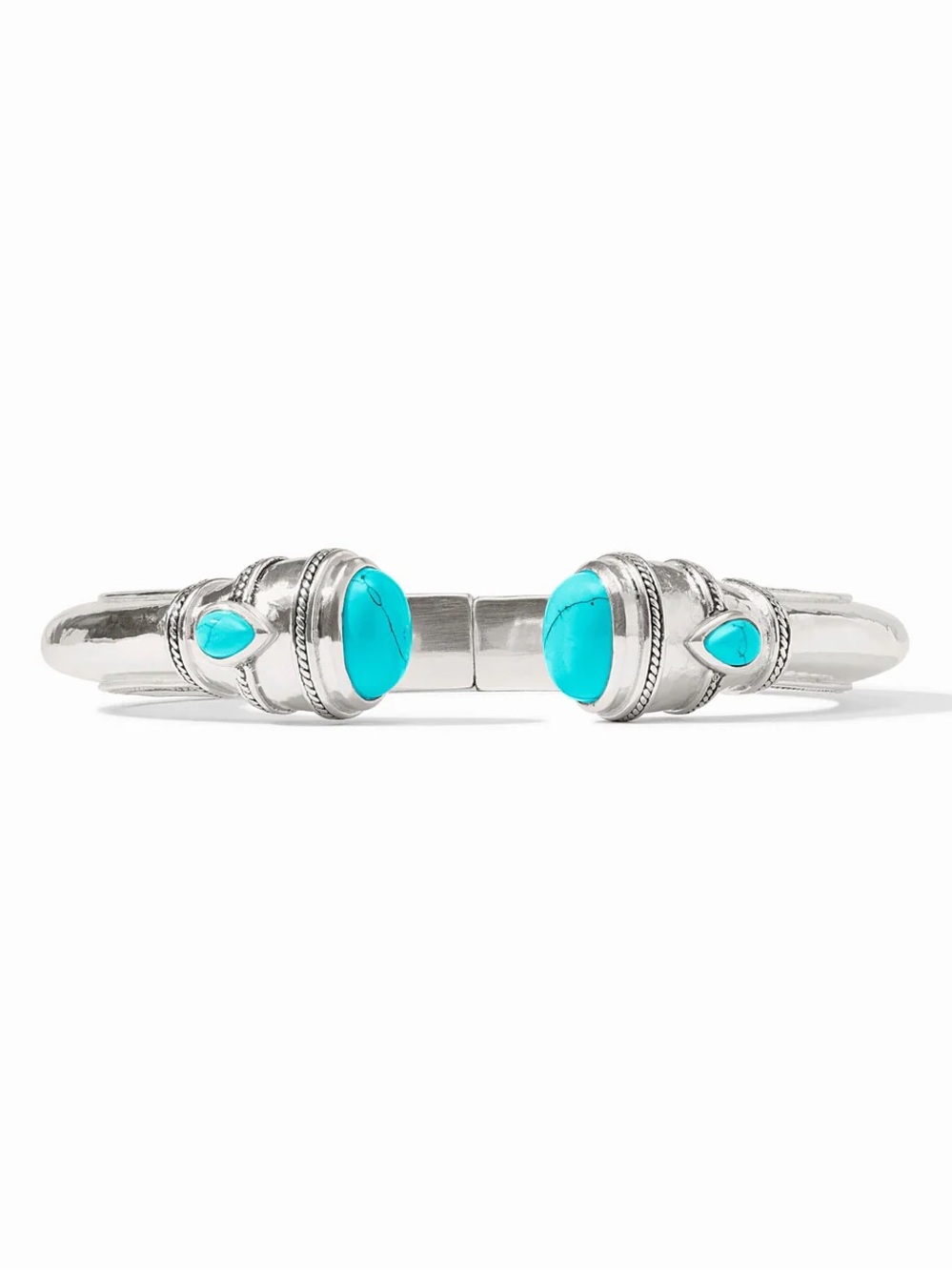 Julie Vos Silver Cuff Bracelet with Turquoise Stones
